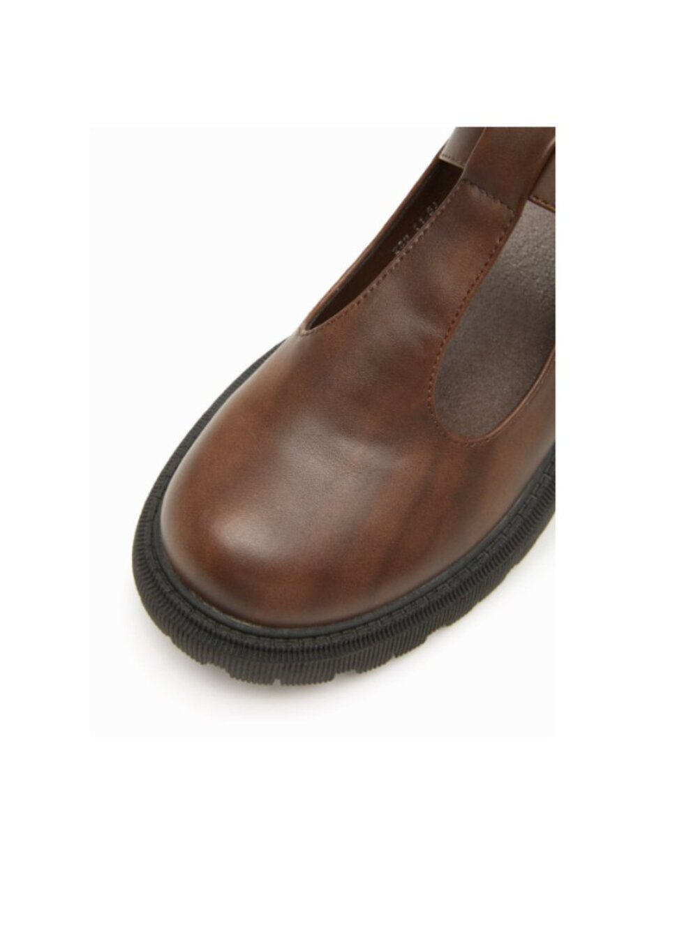 NWT Cider Distressed Round-Toe Buckle Platform Lug Loafers, Faux Leather, Sz 9 - Picture 4 of 7